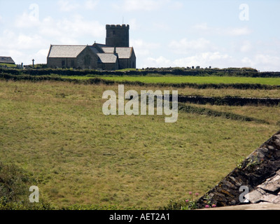 The 11th century parish church of St Materiana, Tintagel, North Cornwall, UK Stock Photo