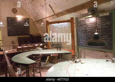 Secret wartime WW2 headquarters in tunnels under Dover Castle Kent Stock Photo