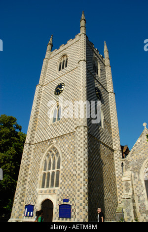 Reading Minster Church of St Mary the Virgin showing clock tower Reading Berkshire England Stock Photo