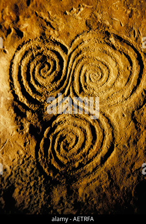 Meath Ireland Newgrange Carved Stone Detail Prehistoric Site Stock ...