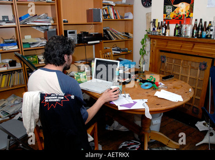 University student working on a laptop computer. Stock Photo