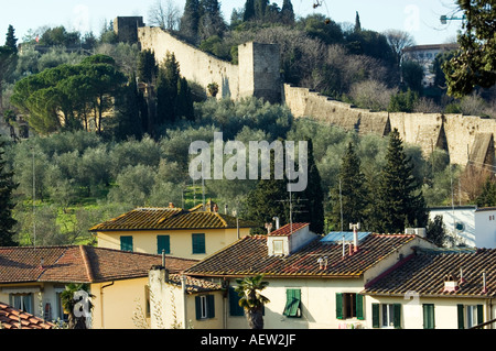 walls of Fort Belvedere Forte di Belvedere Florence Tuscany Italy Europe Stock Photo