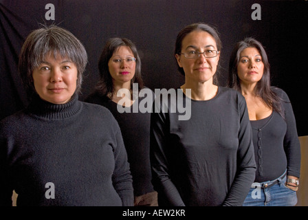 Four mature Australian Eurasian sisters of Italian Chinese origin Stock Photo