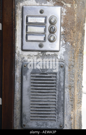 Old Door Buzzer in a complex Stock Photo