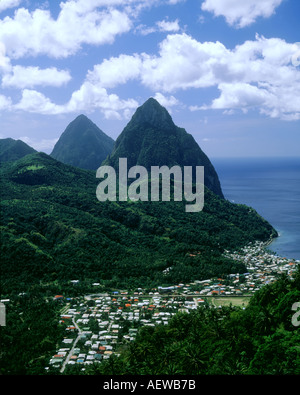 Twin Piton Mt ST LUCIA CARIBBEAN Stock Photo