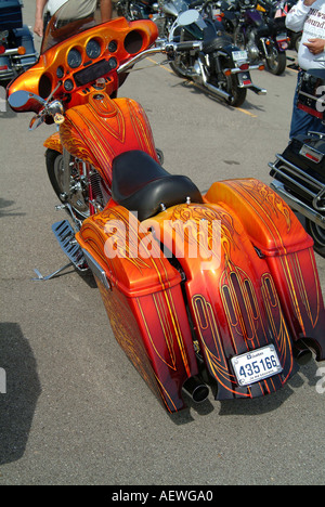 custom orange harley