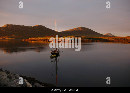 Sunrise at Lochmaddy Harbour, North Uist, Outer Hebrides, Scotland Stock Photo