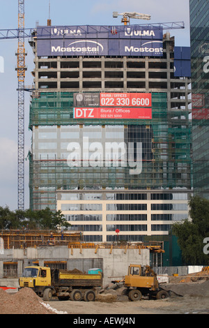 Warsaw Poland new office block construction building site summer 2007 Stock Photo