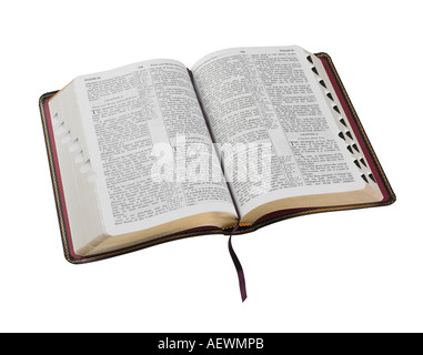 An open Holy Bible Stock Photo