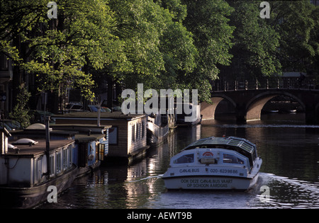 Amsterdam circular boat on the Prinsengracht Stock Photo