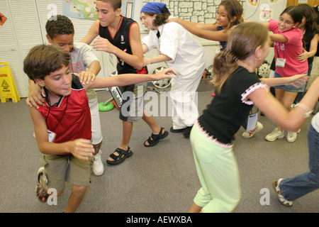 Miami Florida,Gateway Baptist Church,Vacation Bible School,campus,student students education pupil pupils,dance,conga line,visitors travel traveling t Stock Photo