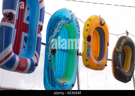 Inflatable rubber dinghies for sale. Stock Photo