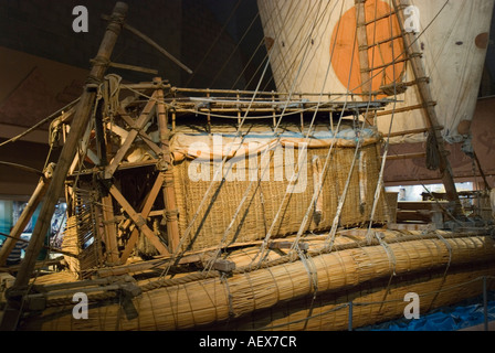 The original Ra II papyrus raft used by Thor Heyerdahl Stock Photo