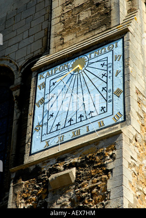 Sun dial on the Cathedral Ely Cambridgeshire UK Stock Photo