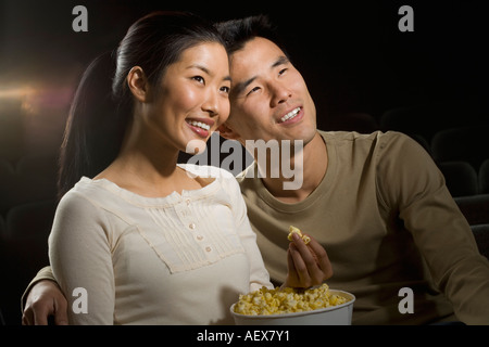 Couple watching a movie Stock Photo