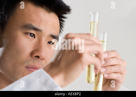 Scientist conducting an experiment Stock Photo