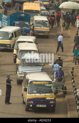 Busy Latema road in Kenya's capital Nairobi. Kenya, Africa Stock Photo