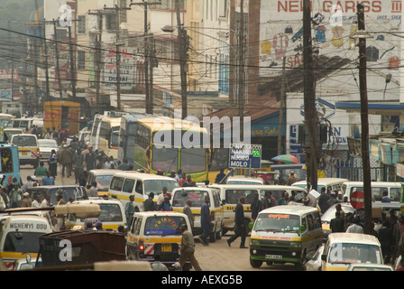 Busy Latema road in Kenya's capital Nairobi. Kenya, Africa Stock Photo