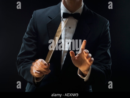 The hands of an orchestra conductor Stock Photo