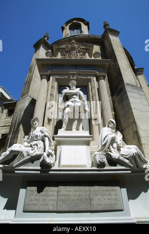 Monument of Gaspard de Coligny at Rivoli street at Paris, France Stock Photo