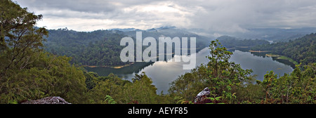 View of Klang Gates dam from Bukit Tabur quartz rock ridge in Selangor, Malaysia Stock Photo