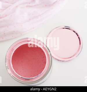 Close up of open paint can Stock Photo