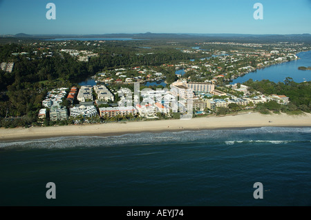 Aerial view  Hasting street precinct Noosa  Queensland Australia Stock Photo