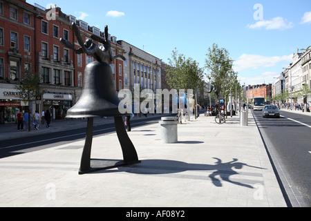 Statue in O'Connell Street, Dublin,  by sculptor Barry Flanagan