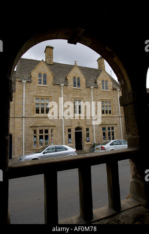 Restored post office see from Market Hall Chipping Campden High Street Cotswolds Britain Stock Photo