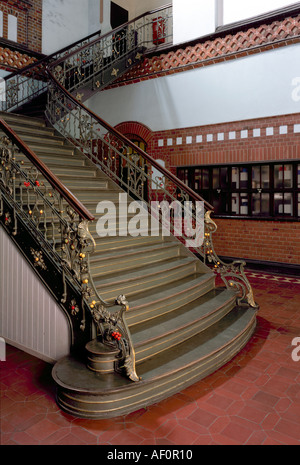 Dortmund, Westfälisches Industriemuseum, Zeche Zollern II/IV, Treppenhaus in der alten Verwaltung Stock Photo