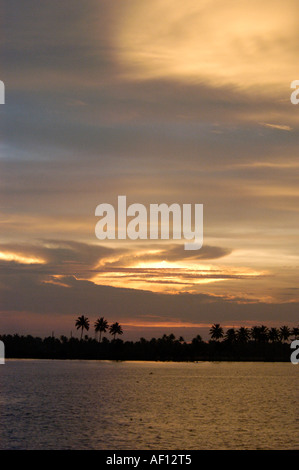 SUNSET OVER KUTTANAD LAKE Stock Photo