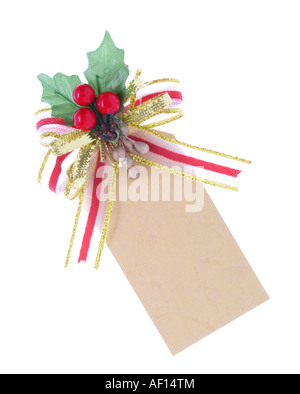 christmas tag on white background Stock Photo