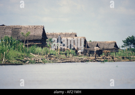 Village along the Sepik River Papua New Guinea Stock Photo