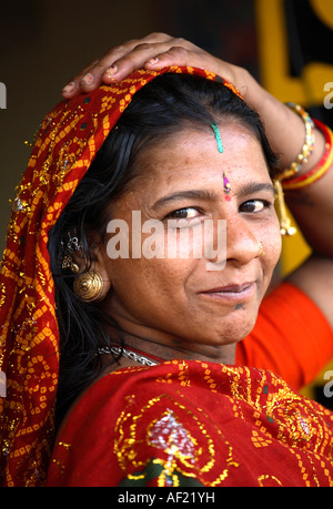 Smiling Rabari Tribal woman in Una, Gujarat, India