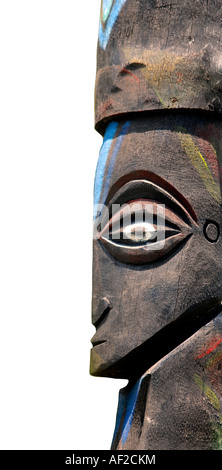 Isolated Image of a traditional Tiki Statue on Bora Bora French Polynesia Stock Photo