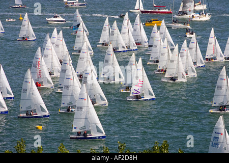 Isle of Wight Cowes Week 2007 SB3 Royal Yacht Squadron Stock Photo