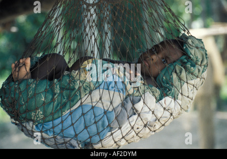 Baby along Sepik River Papua New Guinea Stock Photo