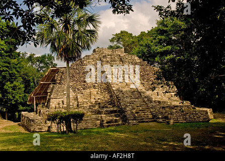 Costa Maya Chacchoben Mayan ruin Pyramid las vasijas Stock Photo