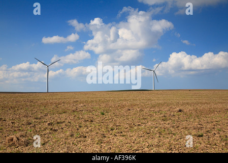 Wind turbines, Northern France. Stock Photo