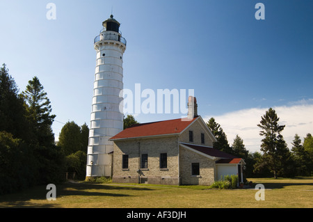 Cana Island Lighthouse on Lake Michigan Located in Door county Wisconsin Stock Photo