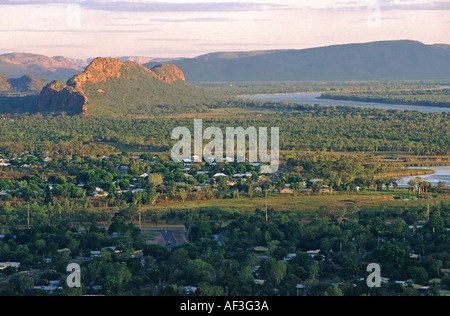 Kununurra township and Ord River in Western Australia Stock Photo