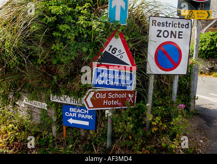 road signs clutter Stock Photo - Alamy