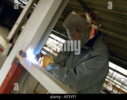 Welding on UK construction site Stock Photo