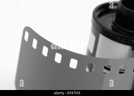 Roll of 35mm Camera Film with Leader Stock Photo