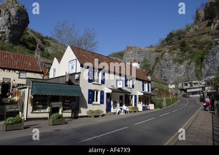 Cheddar Gorge Somerset Britains largest rock gorge is a major tourist attraction Cheddar England Stock Photo