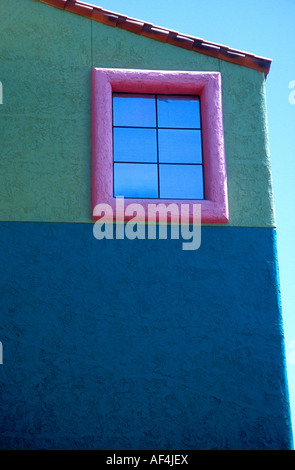 La Placita Village in Tucson Arizona is a colorful group of buildings near the Convention Center Stock Photo