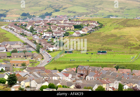 View over the remote former coal mining community of Fochriw Mid Glamorgan Wales UK Stock Photo