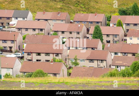 View over the remote former coal mining community of Fochriw Mid Glamorgan Wales UK Stock Photo