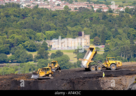 Land reclamation site overlooking Cyfarthfa Castle Merthyr Tydfil South Wales UK Stock Photo