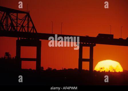 Usa Maryland Sunset Behind The Francis Scott Key Bridge Along Baltimore 